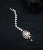 Luxurious rose gold plated flower mangtika for special occasions