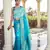 Aqua Blue Feather Woven Gold Zari Banarasi Soft Georgette Saree