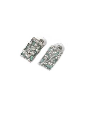 Silver plated square turquoise ad pendant set with earrings 5