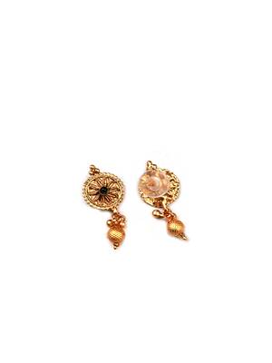 Designer gold plated rajwadi mangalsutra and green adjustable ring combo set 3