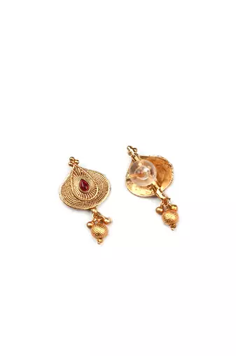 Gold plated rajwadi mangalsutra and ring combo set