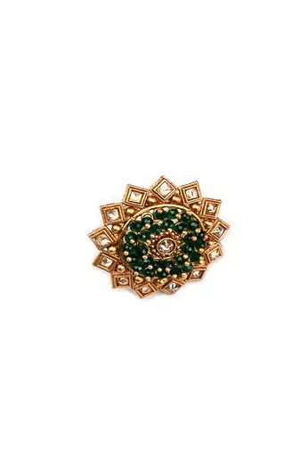 Gold plated rajwadi mangalsutra and ring combo set