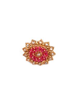 Luxurious gold plated rajwadi mangalsutra and ring combo set 4
