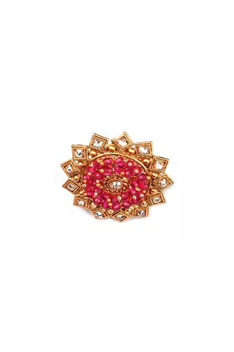 Luxurious gold plated rajwadi mangalsutra and ring combo set