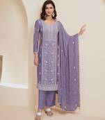 wear lavender straight suit for women