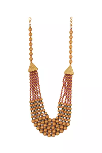 Gold plated red brass multilayer mala set