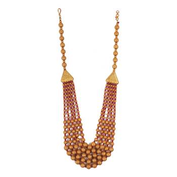 Gold plated multicolor brass multilayer mala set 3