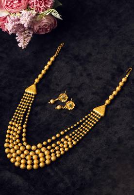 Gold plated green brass multilayer mala set 1
