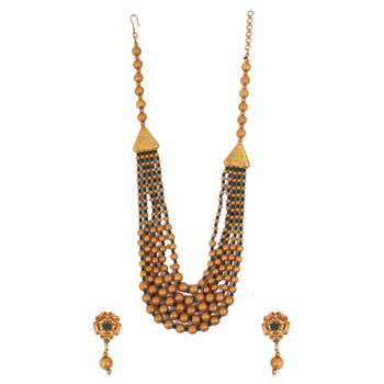 Gold plated green brass multilayer mala set 2