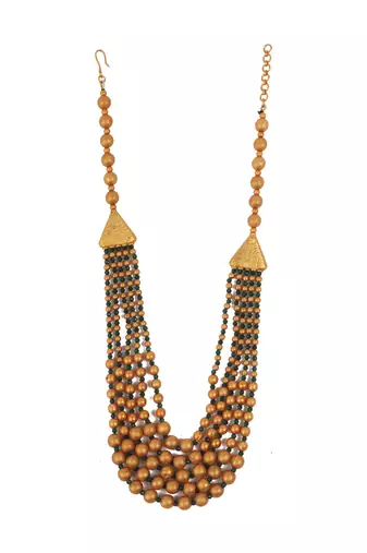 Gold plated green brass multilayer mala set