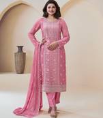 Pink straight suit for women