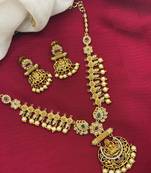 Antique gold south indian short necklace set