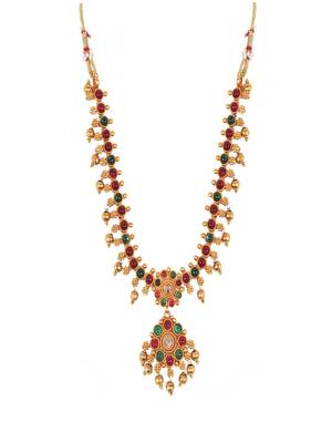 Gold plated multicolor kemp necklace set 3
