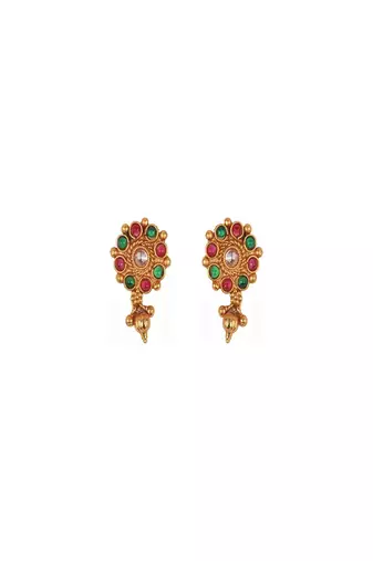 Gold plated multicolor kemp necklace set