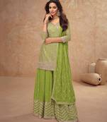 trending light green straight suit for women ethnic wear