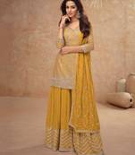 trending yellow straight suit for women ethnic wear