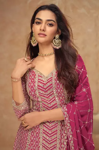 trending magenta straight suit for women ethnic wear