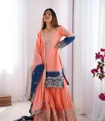 Designer wedding wear plazzo suit for women