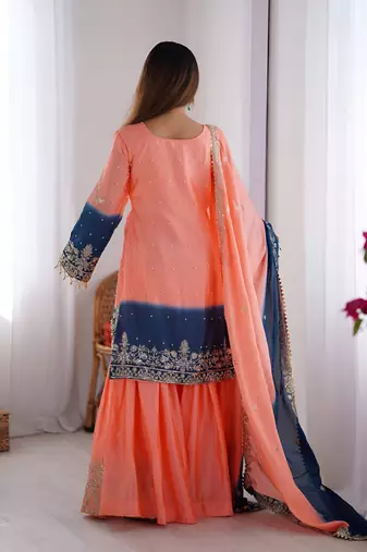 Designer wedding wear plazzo suit for women