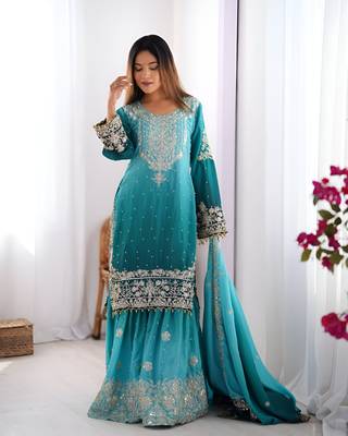 Designer wedding wear plazzo suit for women 1