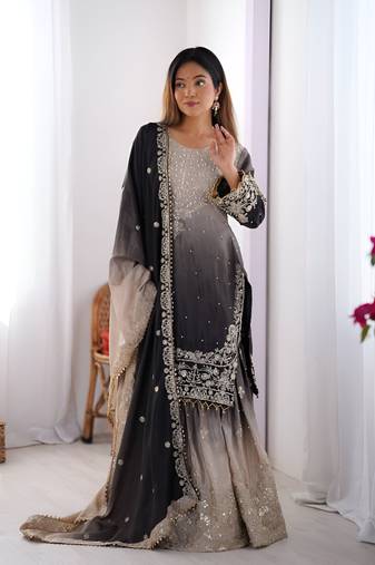 Designer wedding wear palazzo suit for women