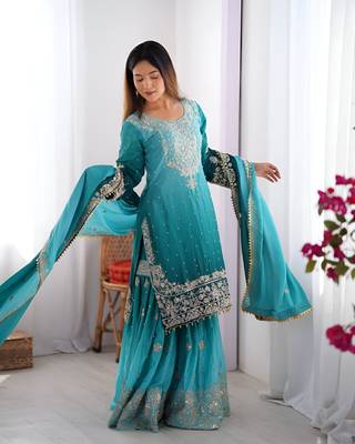 Designer wedding wear plazzo suit for women 2