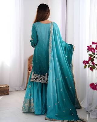 Designer wedding wear plazzo suit for women 3