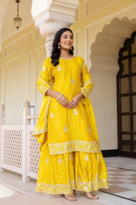 Designer wedding wear sharara suit for women 2
