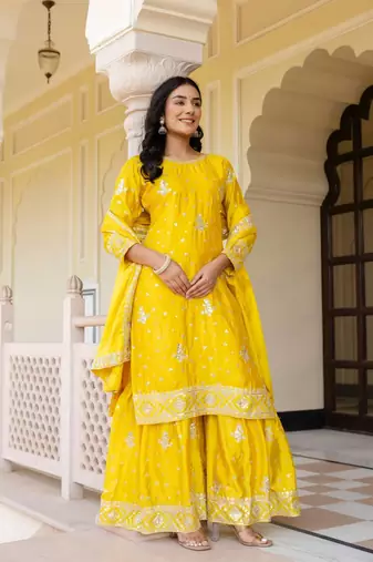Designer wedding wear sharara suit for women
