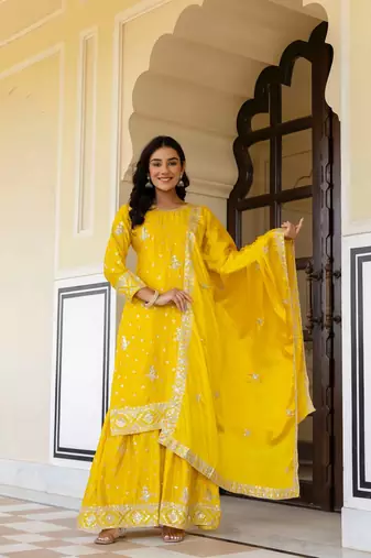 Designer wedding wear sharara suit for women
