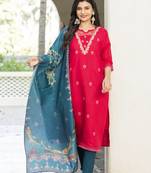 Women Modal Straight Kurta With Pant And Dupatta Suit Set