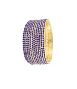 Beautiful sparkling cz studded gold plated occasional wear american diamond bangles set for women size-2.2