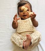 Organic indigo zoo jhabla bag with jhabla & pants