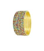 Vintage style fashion set of 12 latest occassion wear traditional design gold plated stone bangle for women size-2.8