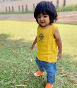 Organic zoo bag with jhabla, check angarakha & pants