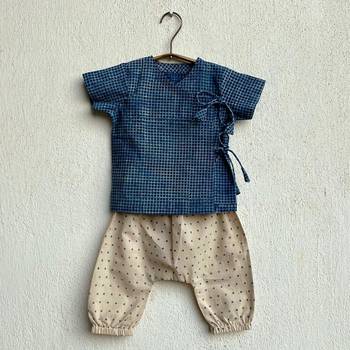 Organic check angarakha & raidana pants 1