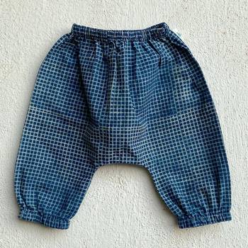 Organic indigo raidana angarakha + indigo check pants 3