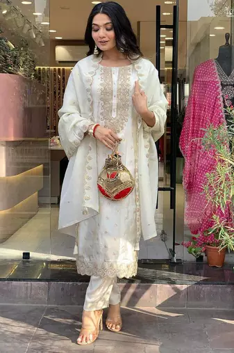 Women's Viscose Straight Kurta Pant and Dupatta Set