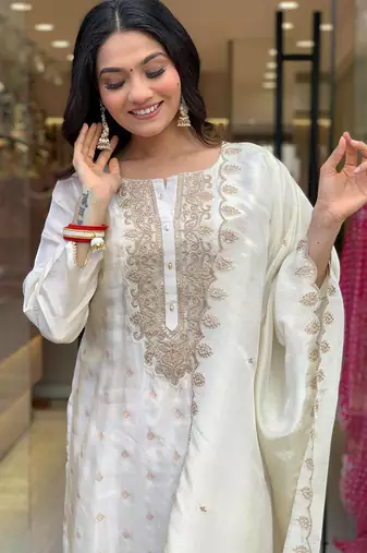 Women's Viscose Straight Kurta Pant and Dupatta Set