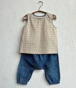 Organic raidana jhabla with check pants