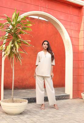 White Rayon Co-ord set 1