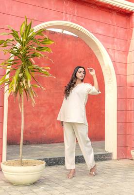 White Rayon Co-ord set 3