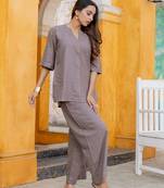 Grey Rayon Kurta With Pant