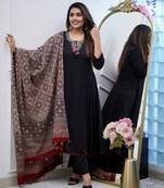 Women's Viscose Fabric Straight Kurta, Palazzo and Dupatta Set