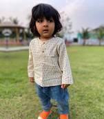 Organic indigo raidana kurta + indigo check pants