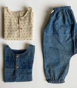 Organic indigo bag - raidana + check kurta + check pants