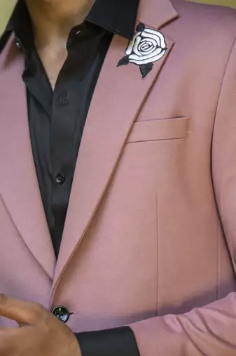 Pink embroidered cotton men suits