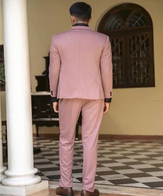 Pink embroidered cotton men suits 5