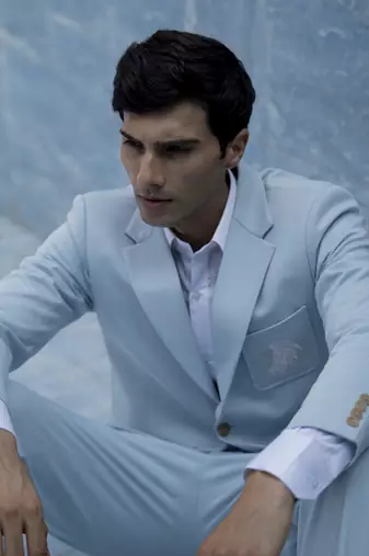 Blue plain cotton men suits