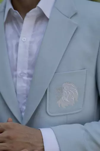 Blue plain cotton men suits